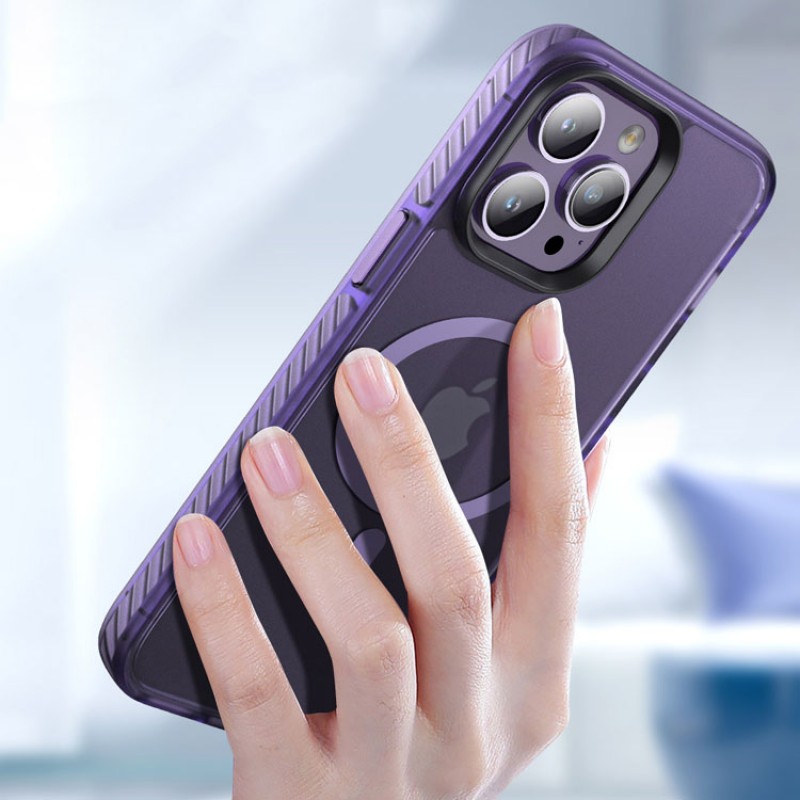 Bal-z Apple iPhone 14 Pro Kılıf Mat Arka Yüzey Wireless Şarj Özellikli  Locik Kapak