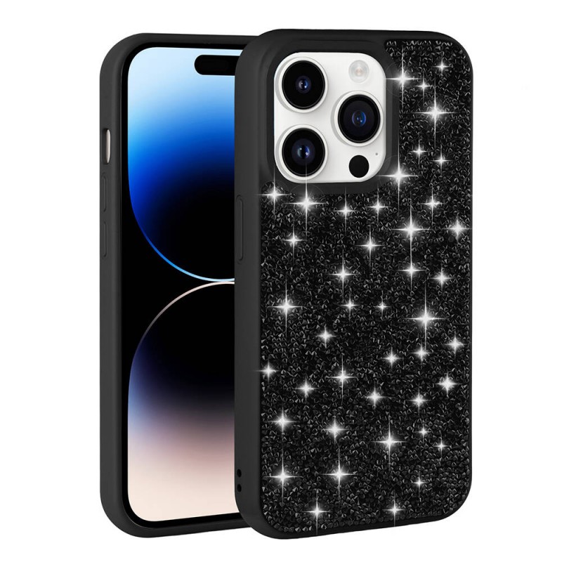 Bal-z Apple iPhone 14 Pro Kılıf Parlak Taşlı Tasarım  Pırlanta Kapak