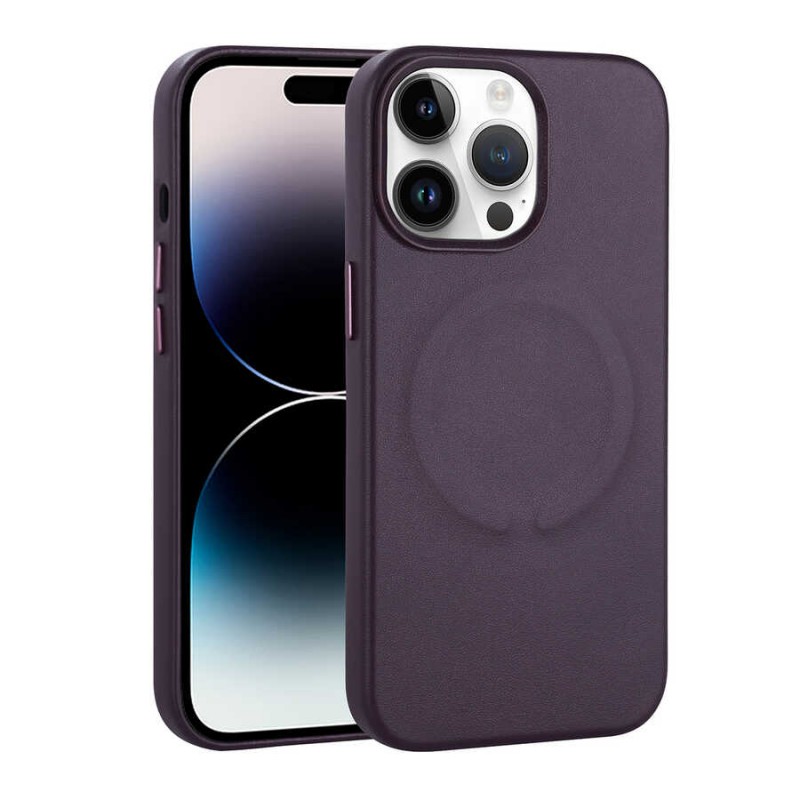 Bal-z Apple iPhone 14 Pro Kılıf PU Deri M-safe Wireless Şarj Özellikli  Derix Kapak