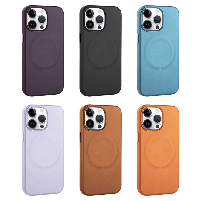 Bal-z Apple iPhone 14 Pro Kılıf PU Deri M-safe Wireless Şarj Özellikli  Derix Kapak