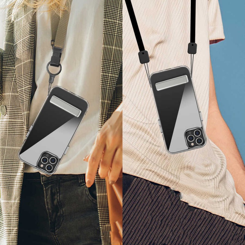 Bal-z Apple iPhone 14 Pro Kılıf Standlı Şeffaf Silikon  L-Stand Kapak