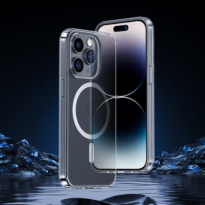 Bal-z Apple iPhone 14 Pro Kılıf Wireless Şarj Destekli Benks Yeni Magnetik Crystal PC Kapak