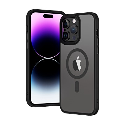 Bal-z Apple iPhone 14 Pro Kılıf Wireless Şarj Özellikli  Hibrit M-safe Kapak