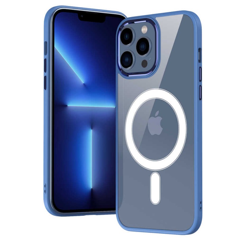 Bal-z Apple iPhone 14 Pro Kılıf Wireless Şarj Özellikli  Krom M-safe Silikon Kapak