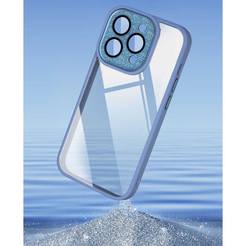 Bal-z Apple iPhone 14 Pro Kılıf ​​​​​Wiwu GCC-105 Lens Korumalı Renkli Kenar Arkası Şeffaf Multicolor Kapak