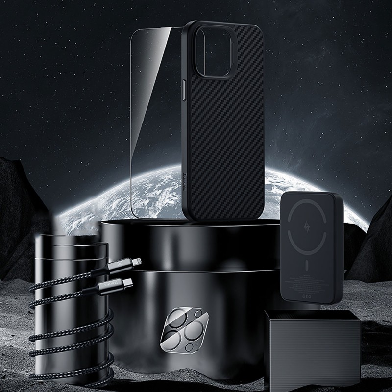 Bal-z Apple iPhone 14 Pro Max Benks Grand Combo 5in1 Aksesuar Seti Kılıf-Ekran Koruyucu-Lens Koruyucu-Kablo-Powerbank