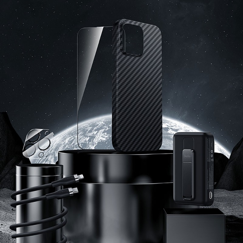 Bal-z Apple iPhone 14 Pro Max Benks Grand Combo New 5in1 Aksesuar Seti Kılıf-Ekran Koruyucu-Lens Koruyucu-Kablo-Powerbank