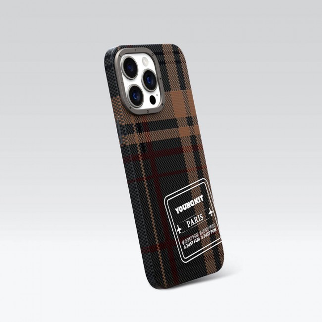 Apple iPhone 14 Pro Max Kılıf Ekose Desenli Youngkit Gezhi Serisi Kapak Apple iPhone 14 Pro Max Kılıf Ekose Desenli Youngkit Gezhi Serisi Kapak