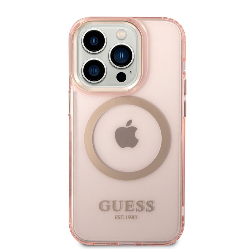 Bal-z Apple iPhone 14 Pro Max Kılıf GUESS M-safe Şarj Özellikli Airbagli Dizayn Kapak