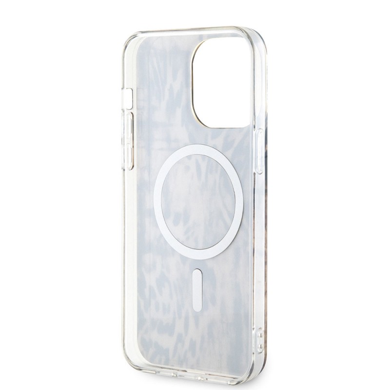 Bal-z Apple iPhone 14 Pro Max Kılıf GUESS M-safe Şarj Özellikli Leopar Desenli Kapak