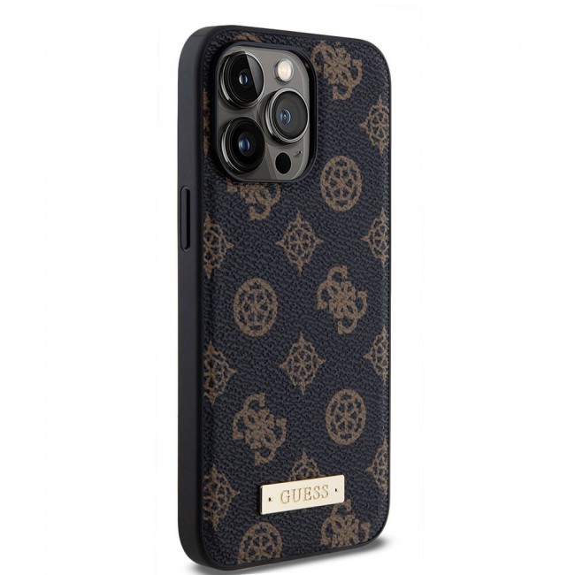 Apple iPhone 14 Pro Max Kılıf Guess Magsafe Şarj Özellikli PU Deri Desenli Metal Plaka Logolu Kapak Apple iPhone 14 Pro Max Kılıf Guess Magsafe Şarj Özellikli PU Deri Desenli Metal Plaka Logolu Kapak