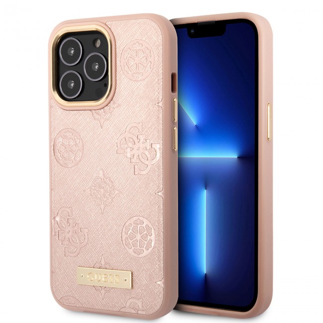 Apple iPhone 14 Pro Max Kılıf GUESS Magsafe Şarj Özellikli PU Deri Metal Logolu Kapak Apple iPhone 14 Pro Max Kılıf GUESS Magsafe Şarj Özellikli PU Deri Metal Logolu Kapak
