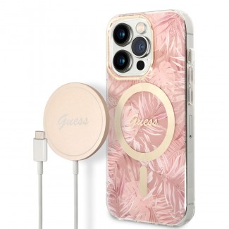 Apple iPhone 14 Pro Max Kılıf GUESS M-safe Şarj Özellikli Yaprak Desenli M-safe Şarj Kablolu Kapak Apple iPhone 14 Pro Max Kılıf GUESS M-safe Şarj Özellikli Yaprak Desenli M-safe Şarj Kablolu Kapak