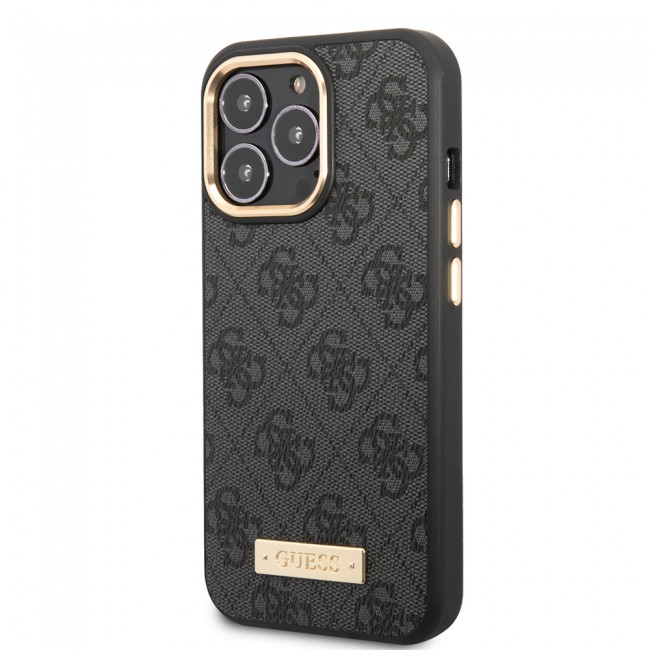 Apple iPhone 14 Pro Max Kılıf Guess Orjinal Lisanslı M-safe Şarj Özellikli 4G Desenli PU Metal Plaka Klasik Logolu Kapak Apple iPhone 14 Pro Max Kılıf Guess Orjinal Lisanslı M-safe Şarj Özellikli 4G Desenli PU Metal Plaka Klasik Logolu Kapak