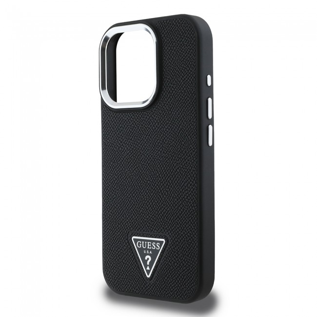Apple iPhone 14 Pro Max Kılıf Guess Orjinal Lisanslı M-safe Şarj Özellikli Grained Triangle Kapak Apple iPhone 14 Pro Max Kılıf Guess Orjinal Lisanslı M-safe Şarj Özellikli Grained Triangle Kapak