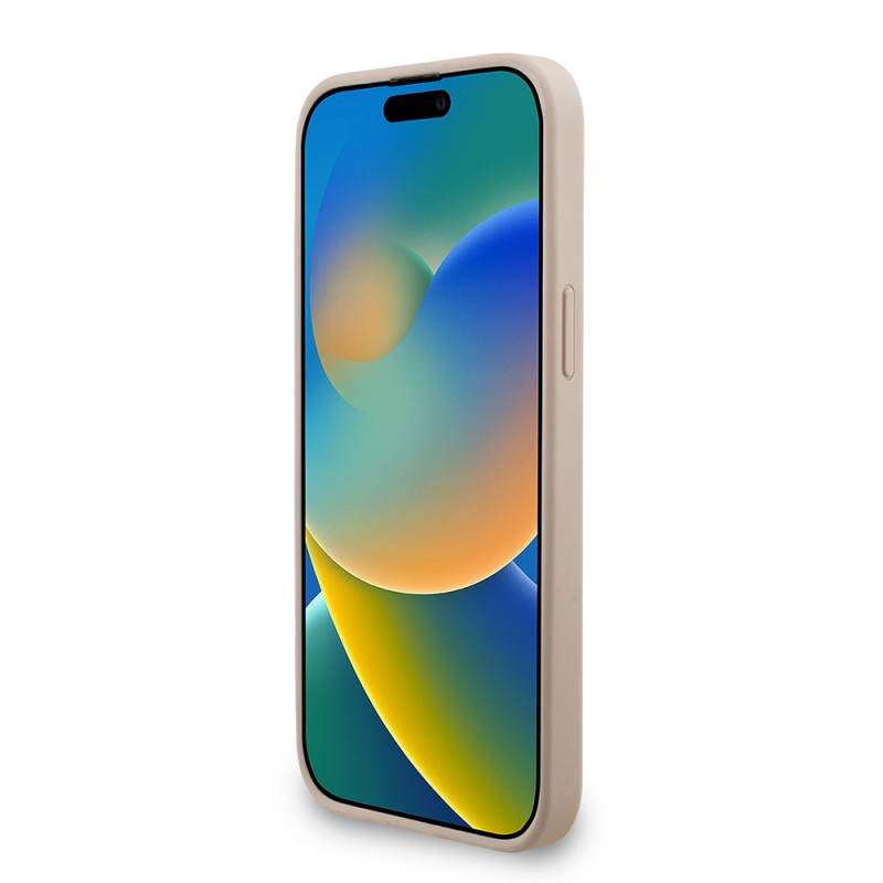 Bal-z Apple iPhone 14 Pro Max Kılıf Guess Orjinal Lisanslı M-safe Şarj Özellikli PU Deri Bilek Askı İpli Yazı Logolu Kapak