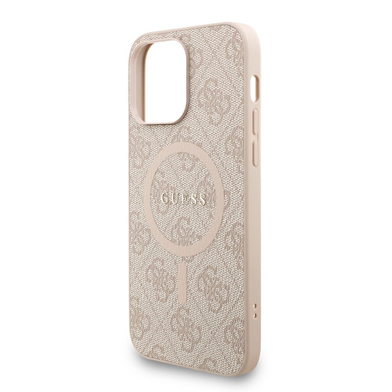 Bal-z Apple iPhone 14 Pro Max Kılıf Guess Orjinal Lisanslı M-safe Şarj Özellikli PU Deri Bilek Askı İpli Yazı Logolu Kapak