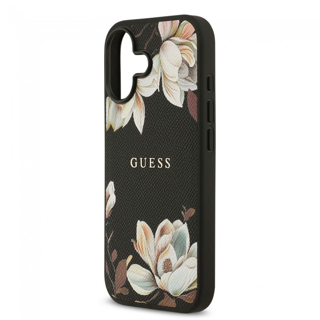Apple iPhone 17 Kılıf Guess Orjinal Lisanslı M-safe Şarj Özellikli Taneli Çiçek Tasarımlı Metal Yazı Logolu Kapak Apple iPhone 17 Kılıf Guess Orjinal Lisanslı M-safe Şarj Özellikli Taneli Çiçek Tasarımlı Metal Yazı Logolu Kapak