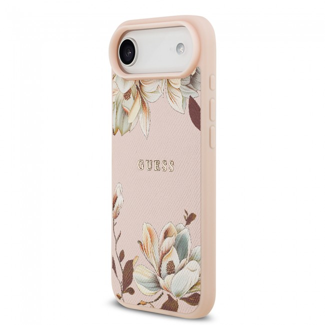 Apple iPhone 17 Air Kılıf Guess Orjinal Lisanslı M-safe Şarj Özellikli Taneli Çiçek Tasarımlı Metal Yazı Logolu Kapak Apple iPhone 17 Air Kılıf Guess Orjinal Lisanslı M-safe Şarj Özellikli Taneli Çiçek Tasarımlı Metal Yazı Logolu Kapak