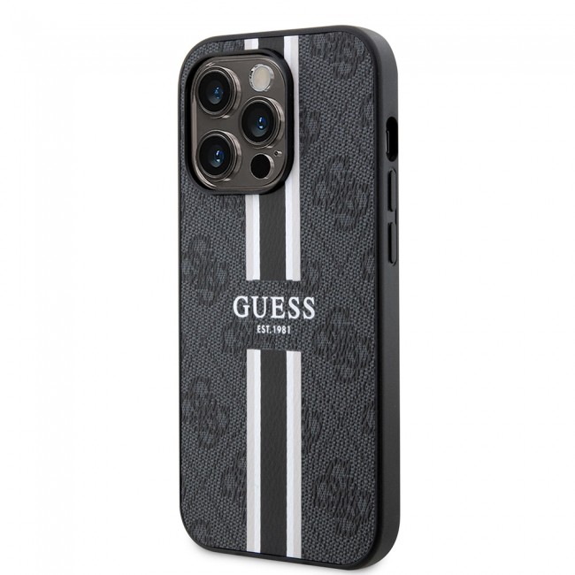 Apple iPhone 14 Pro Max Kılıf Guess Orjinal Lisanslı Magsafe Şarj Özellikli 4G Şerit Tasarımlı Printed Kapak Apple iPhone 14 Pro Max Kılıf Guess Orjinal Lisanslı Magsafe Şarj Özellikli 4G Şerit Tasarımlı Printed Kapak