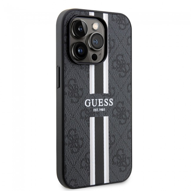 Apple iPhone 14 Pro Max Kılıf Guess Orjinal Lisanslı Magsafe Şarj Özellikli 4G Şerit Tasarımlı Printed Kapak Apple iPhone 14 Pro Max Kılıf Guess Orjinal Lisanslı Magsafe Şarj Özellikli 4G Şerit Tasarımlı Printed Kapak