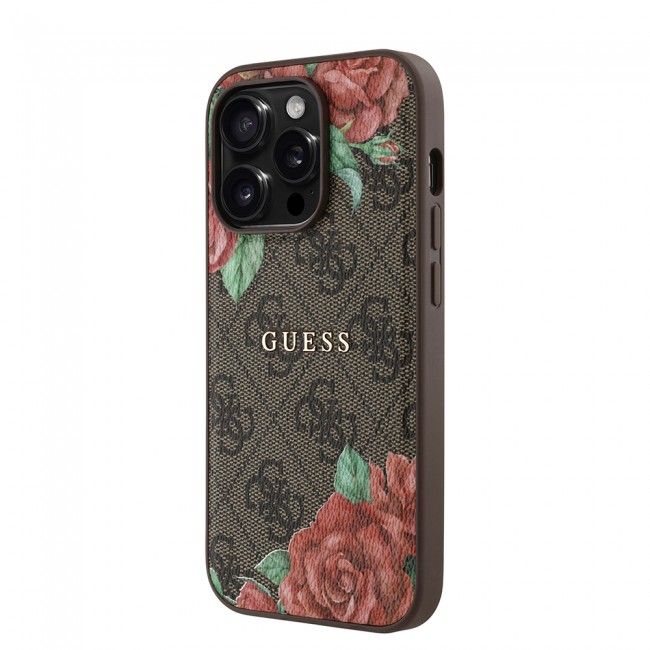 Apple iPhone 14 Pro Max Kılıf Guess Orjinal Lisanslı Magsafe Şarj Özellikli Gül Baskılı 4G Desenli Yazı Logolu Kapak Apple iPhone 14 Pro Max Kılıf Guess Orjinal Lisanslı Magsafe Şarj Özellikli Gül Baskılı 4G Desenli Yazı Logolu Kapak