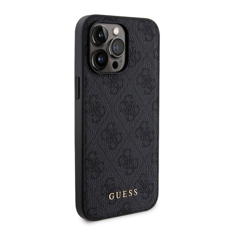 Bal-z Apple iPhone 14 Pro Max Kılıf Guess Orjinal Lisanslı M-safe Şarj Özellikli Yazı Logolu 4G Desenli Kapak + Powerbank 5000mAh 2in1 Set