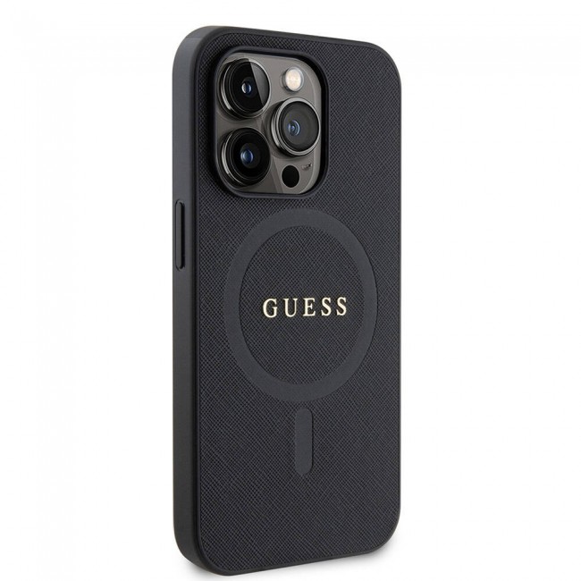 Apple iPhone 14 Pro Max Kılıf Guess Orjinal Lisanslı Magsafe Şarj Özellikli Yazı Logolu Saffiano Kapak Apple iPhone 14 Pro Max Kılıf Guess Orjinal Lisanslı Magsafe Şarj Özellikli Yazı Logolu Saffiano Kapak