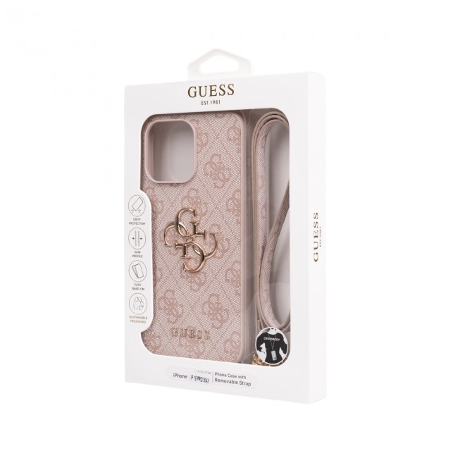 Apple iPhone 14 Pro Max Kılıf Guess Orjinal Lisanslı PU Deri 4G Büyük Metal Logolu Çapraz Vücut Askılı Kapak Apple iPhone 14 Pro Max Kılıf Guess Orjinal Lisanslı PU Deri 4G Büyük Metal Logolu Çapraz Vücut Askılı Kapak