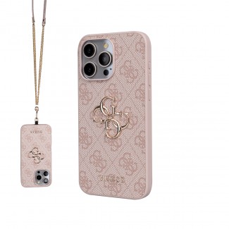 Apple iPhone 14 Pro Max Kılıf Guess Orjinal Lisanslı PU Deri 4G Büyük Metal Logolu Çapraz Vücut Askılı Kapak Apple iPhone 14 Pro Max Kılıf Guess Orjinal Lisanslı PU Deri 4G Büyük Metal Logolu Çapraz Vücut Askılı Kapak