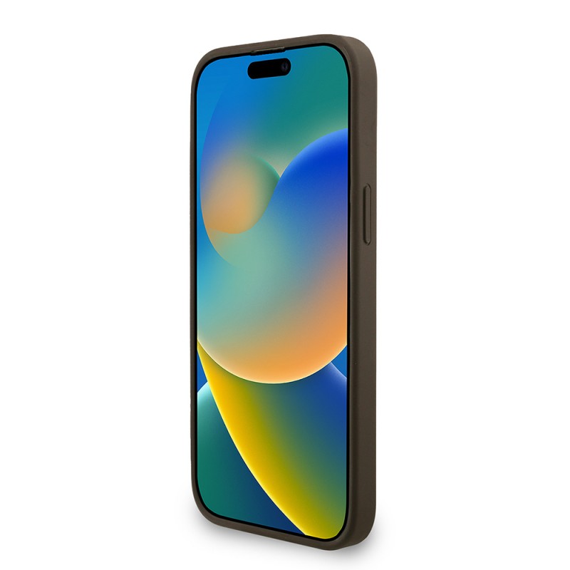 Bal-z Apple iPhone 14 Pro Max Kılıf Guess Orjinal Lisanslı PU Deri Bilek Askı İpli Metal Büyük 4G ve Yazı Logolu Kapak