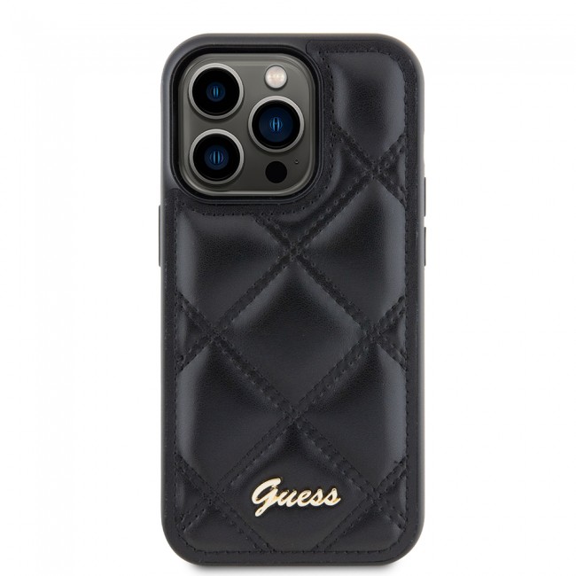 Apple iPhone 14 Pro Max Kılıf Guess Orjinal Lisanslı PU Deri Metal Yazı Logolu Kapitone Kapak Apple iPhone 14 Pro Max Kılıf Guess Orjinal Lisanslı PU Deri Metal Yazı Logolu Kapitone Kapak