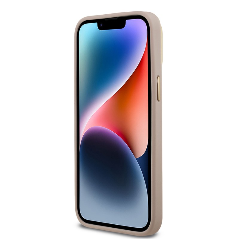 Bal-z Apple iPhone 14 Pro Max Kılıf Guess Orjinal Lisanslı PU Deri Taşlı Üçgen Logo 4G Desenli Kamera Standlı Kapak