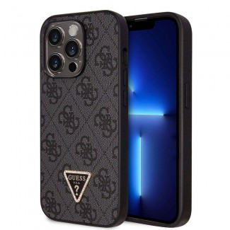 Apple iPhone 14 Pro Max Kılıf Guess Orjinal Lisanslı PU Deri Taşlı Üçgen Logo 4G Desenli Kapak Apple iPhone 14 Pro Max Kılıf Guess Orjinal Lisanslı PU Deri Taşlı Üçgen Logo 4G Desenli Kapak