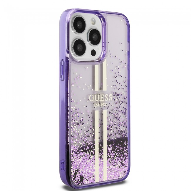 Apple iPhone 14 Pro Max Kılıf Guess Orjinal Lisanslı Transparan Sıvılı Simli Altın Çizgili Kapak Apple iPhone 14 Pro Max Kılıf Guess Orjinal Lisanslı Transparan Sıvılı Simli Altın Çizgili Kapak