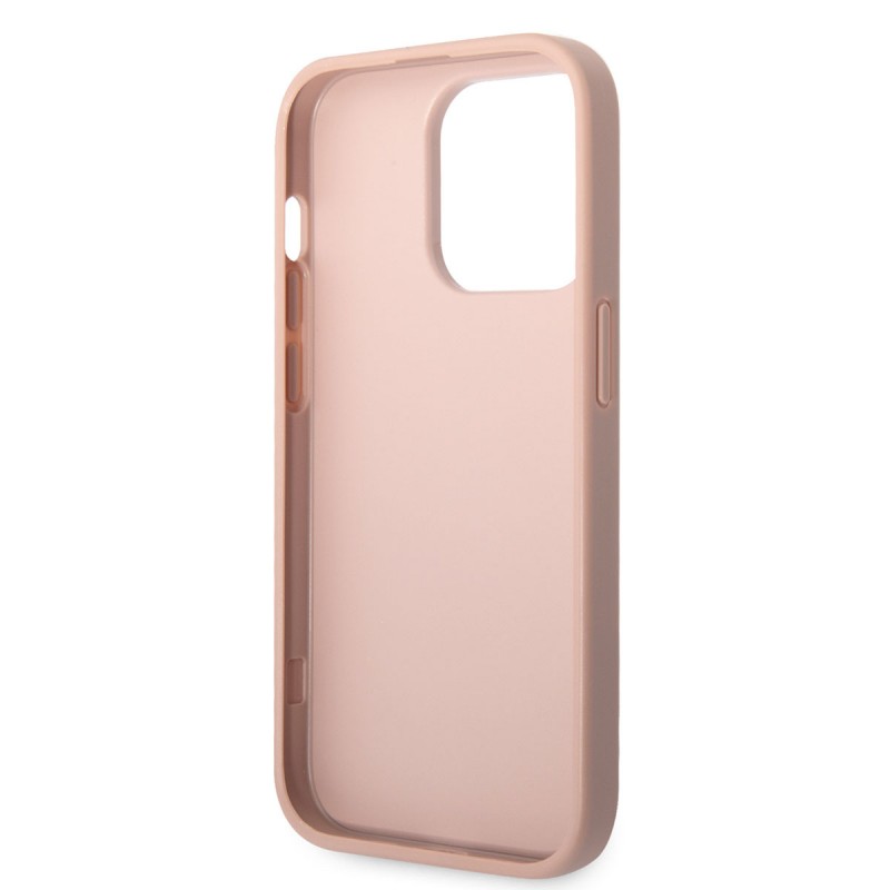 Bal-z Apple iPhone 14 Pro Max Kılıf GUESS PU Safran Deri Kartlıklı Dizayn Kapak