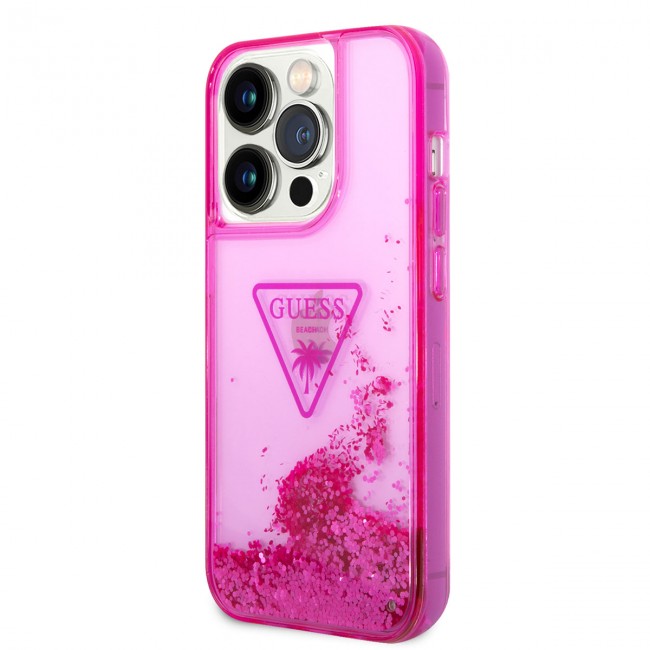 Apple iPhone 14 Pro Max Kılıf GUESS Transparan Sıvılı Simli Dizayn Kapak Apple iPhone 14 Pro Max Kılıf GUESS Transparan Sıvılı Simli Dizayn Kapak