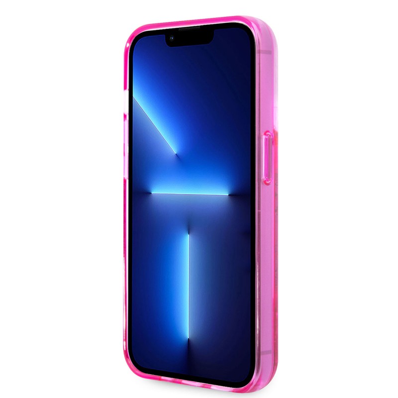 Bal-z Apple iPhone 14 Pro Max Kılıf GUESS Transparan Sıvılı Simli Dizayn Kapak