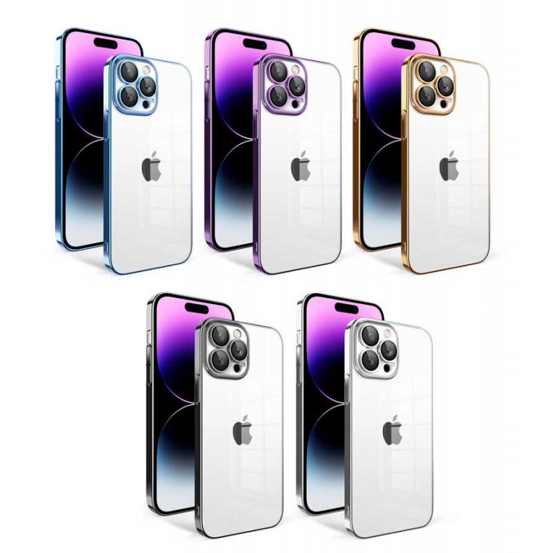 Bal-z Apple iPhone 14 Pro Max Kılıf Kamera Korumalı Renkli Çerçeveli  Garaj Kapak