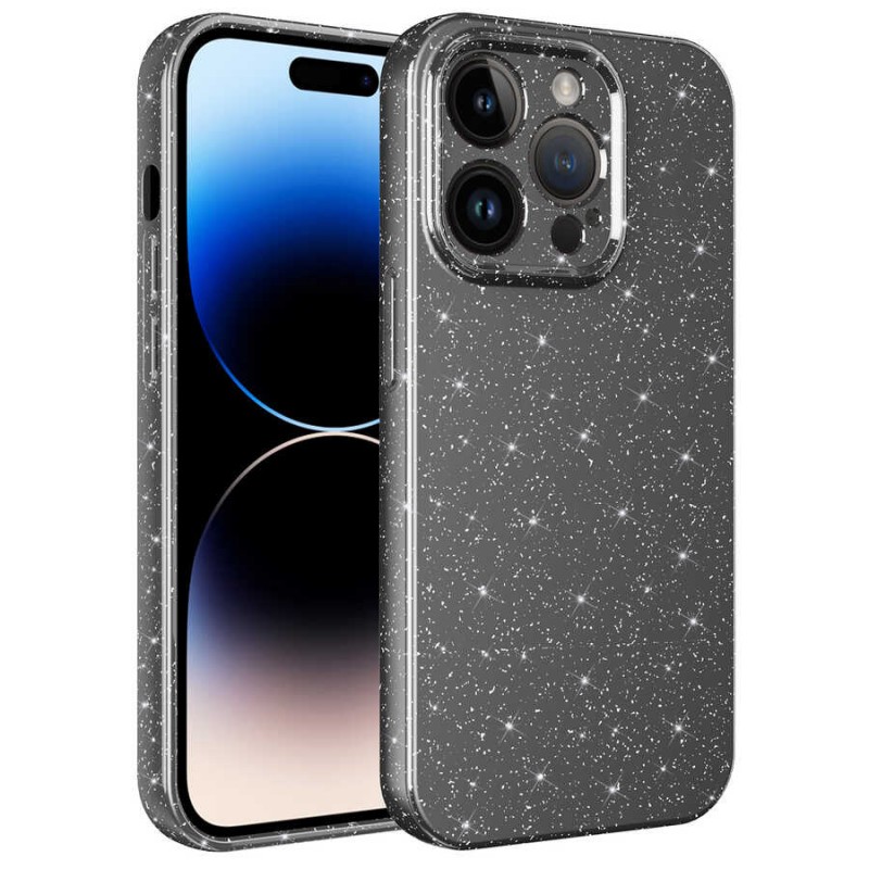 Bal-z Apple iPhone 14 Pro Max Kılıf Kamera Korumalı Simli Lüks  Koton Kapak