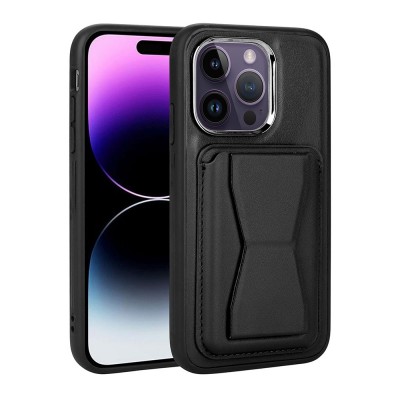 Bal-z Apple iPhone 14 Pro Max Kılıf Kartlıklı Standlı ​Pu Deri  Memo Kapak