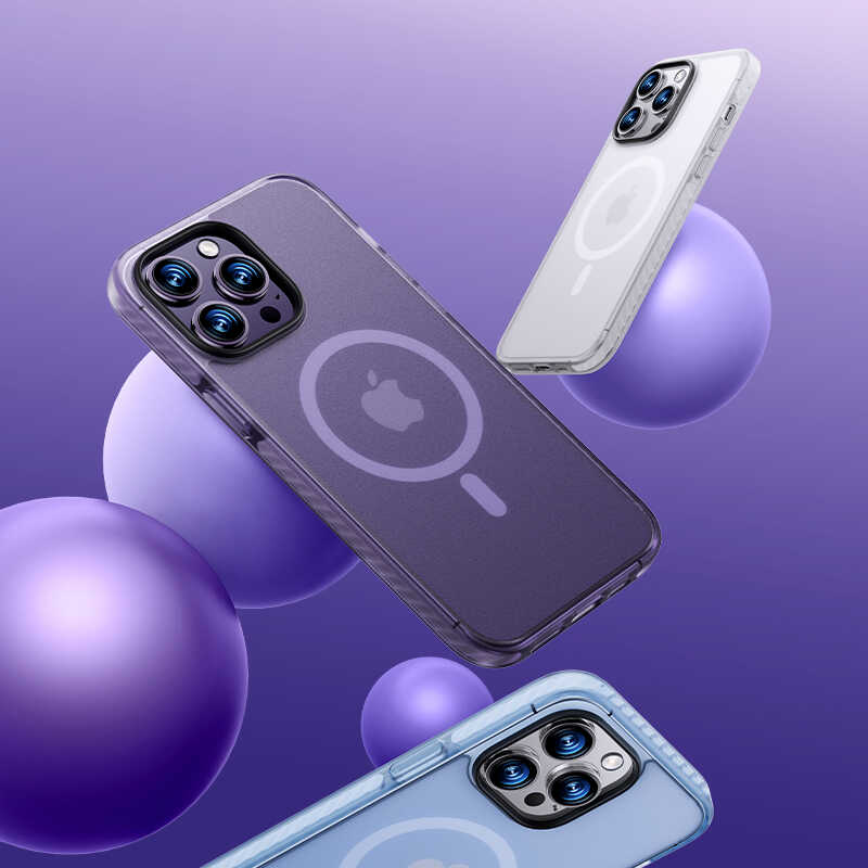 Bal-z Apple iPhone 14 Pro Max Kılıf Kenarları Silikon Airbagli Mat Arka Yüzey Benks Icesand Kapak