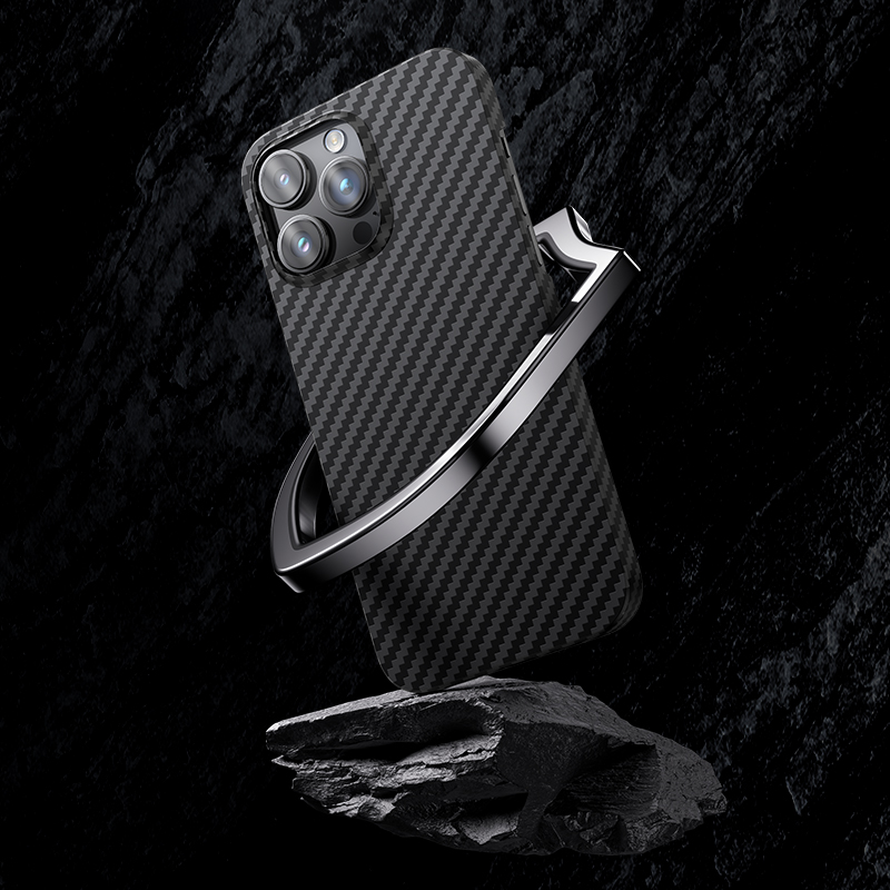 Bal-z Apple iPhone 14 Pro Max Kılıf M-safe Özellikli Karbon Fiber Benks Essential Kevlar Kapak