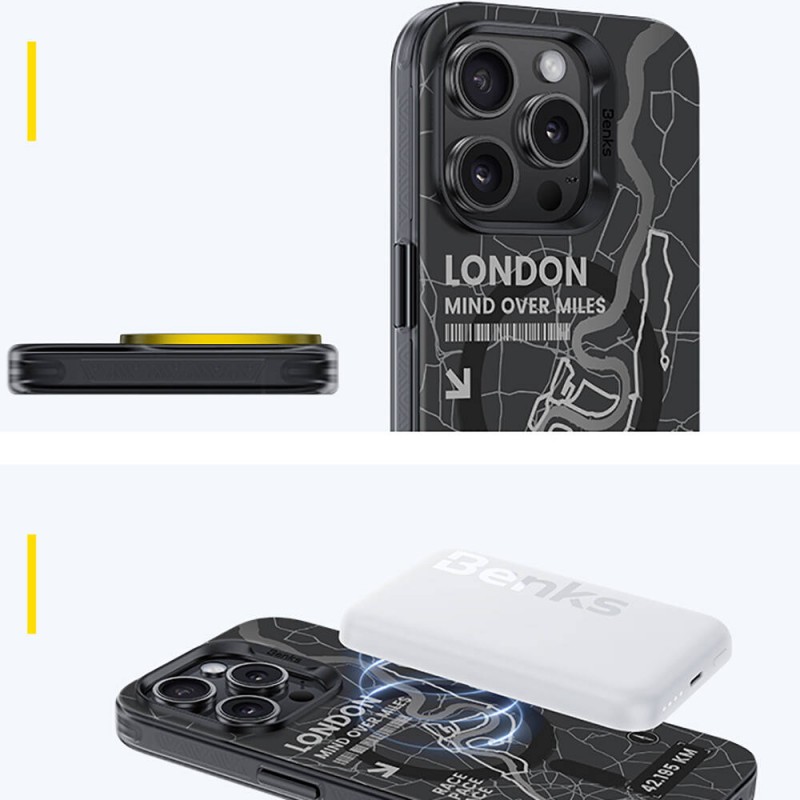 Bal-z Apple iPhone 14 Pro Max Kılıf M-safe Şarj Özellikli Benks City Serisi Kapak