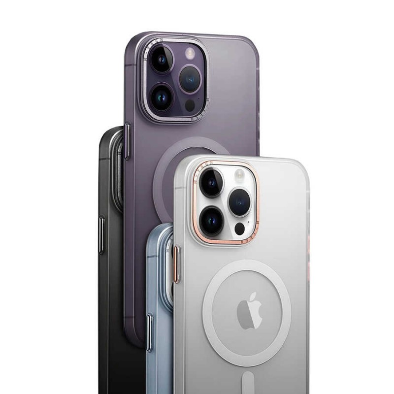 Bal-z Apple iPhone 14 Pro Max Kılıf M-safe Şarj Özellikli Buzlu Sert PC  Tuval Kapak