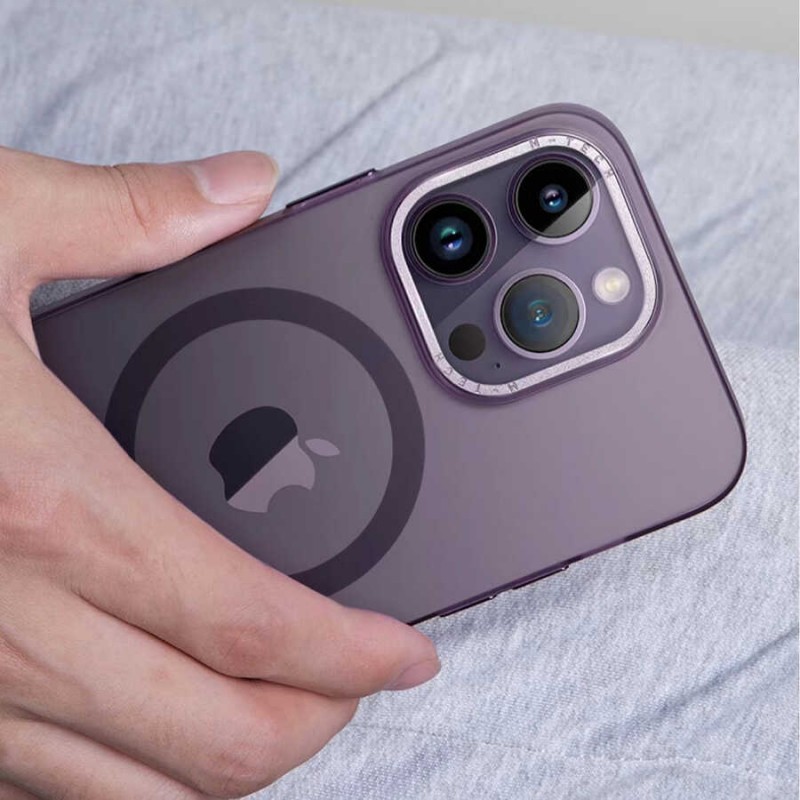 Bal-z Apple iPhone 14 Pro Max Kılıf M-safe Şarj Özellikli Buzlu Sert PC  Tuval Kapak