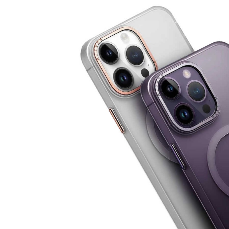 Bal-z Apple iPhone 14 Pro Max Kılıf M-safe Şarj Özellikli Buzlu Sert PC  Tuval Kapak