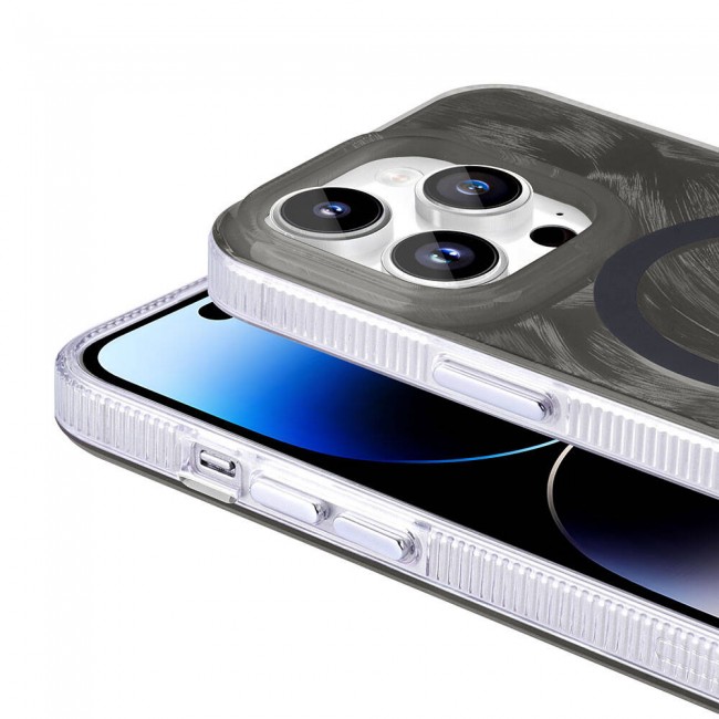 Apple iPhone 14 Pro Max Kılıf Magsafe Şarj Özellikli Fırça Boya Desenli Zore Palet Kapak Apple iPhone 14 Pro Max Kılıf Magsafe Şarj Özellikli Fırça Boya Desenli Zore Palet Kapak