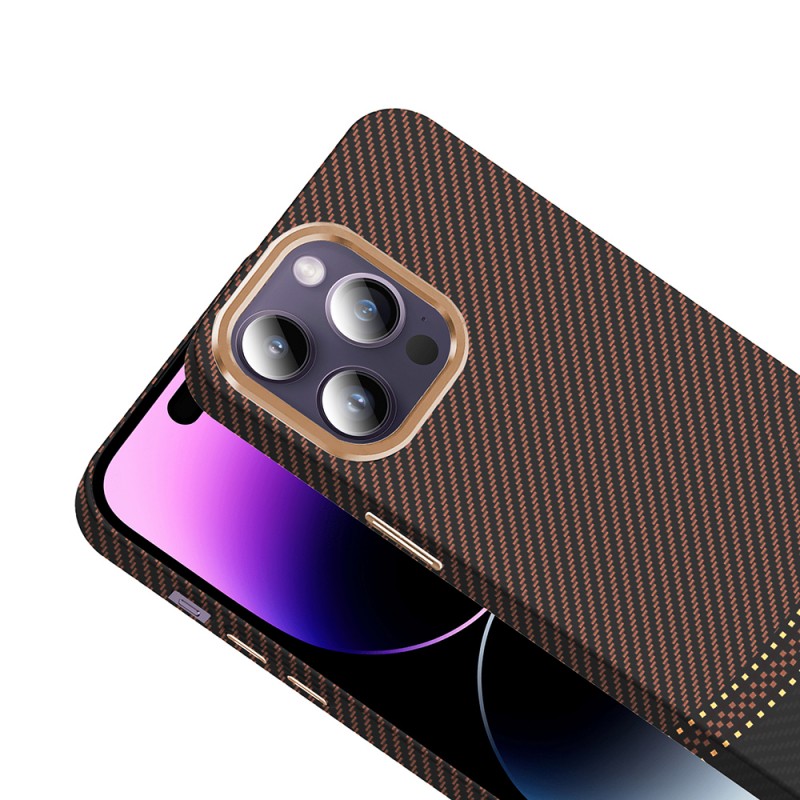 Bal-z Apple iPhone 14 Pro Max Kılıf M-safe Şarj Özellikli Karbon Fiber Görünümlü Zore Gros Kapak