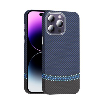 Bal-z Apple iPhone 14 Pro Max Kılıf M-safe Şarj Özellikli Karbon Fiber Görünümlü Zore Gros Kapak